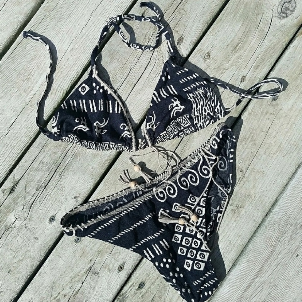 BECCA SWIM African Tassel Triangle 2 Peice Bikini